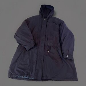 Fleet Street 26/28‎ Women Black Coat Hooded RN 73960 Caped Cinch Waist Insulated